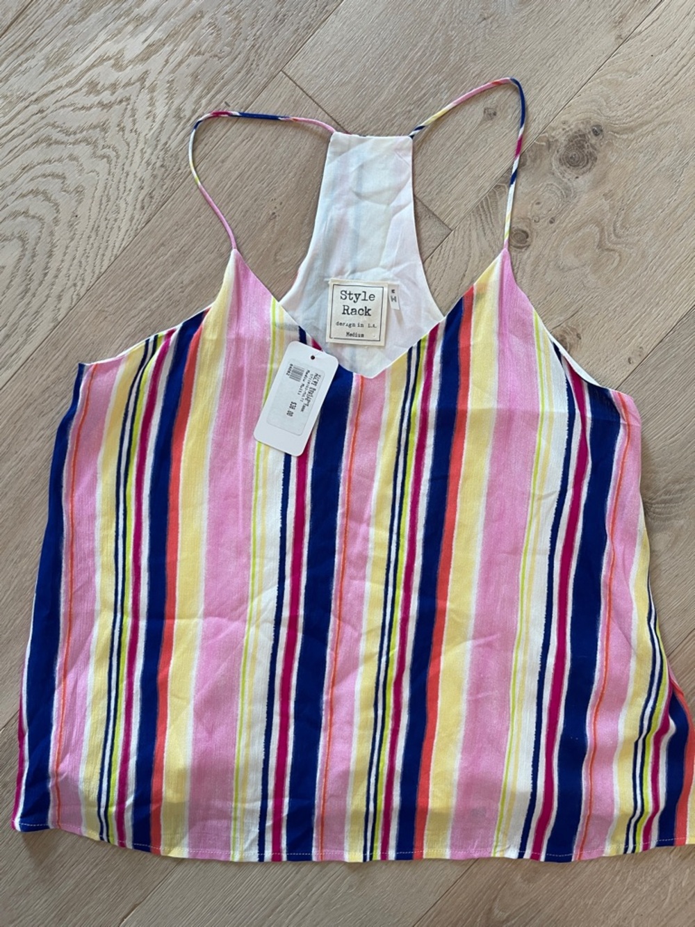 Style Rack Pink, Navy, Yellow & White Striped Cami